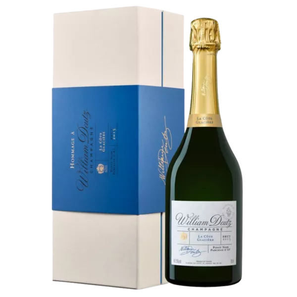Deutz La Côte Glacière 2015 香槟，正面，白色标签，金色瓶盖