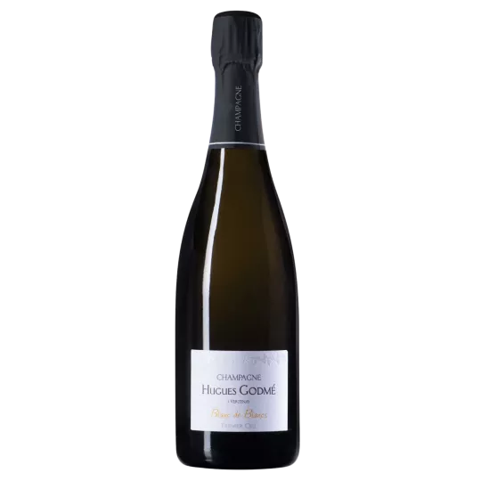 一瓶 Hugues Godmé Extra-Brut Premier Cru Blanc de Blancs BIO 香槟，正面图