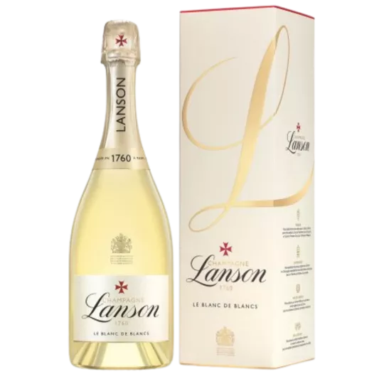 LANSON champagne Blanc De Blancs with Packaging