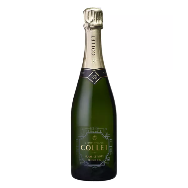 Elegant bottle of COLLET Blanc de Noirs Premier Cru Champagne
