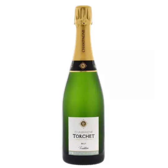 一瓶正在使用的 LAËTITIA TORCHET Brut Tradition 香槟。