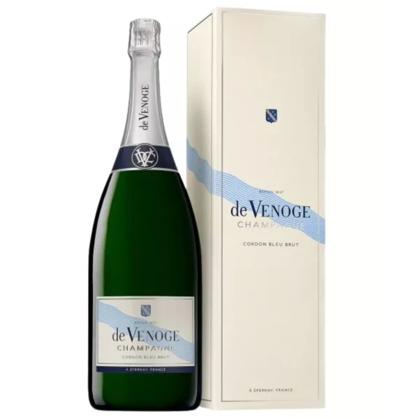 De Venoge Brut Cordon Bleu Magnum 1.5 升香槟酒瓶，正面图