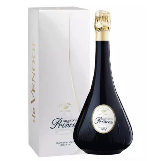 2014 年 De Venoge Grand Vin des Princes Blanc de Blancs 香槟，正面图