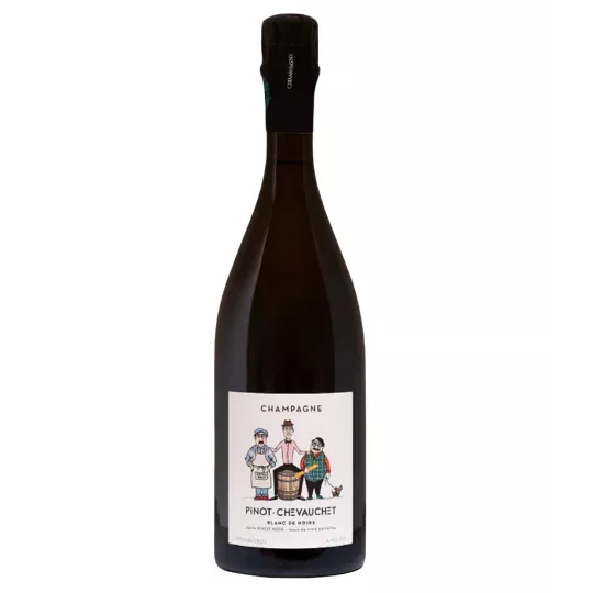 一瓶特级黑比诺 Chevauchet 白香槟，正面图