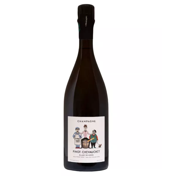 一瓶特级黑比诺 Chevauchet 白香槟，正面图