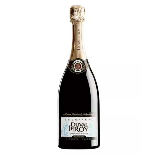 一瓶 Duval-Leroy Extra-Brut Prestige Premier Cru 香槟，正面图