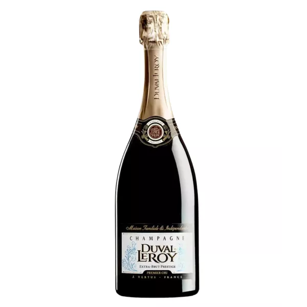一瓶 Duval-Leroy Extra-Brut Prestige Premier Cru 香槟，正面图