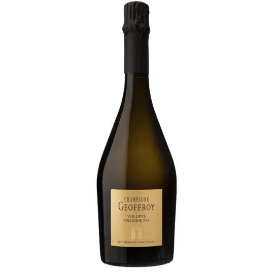 René Geoffroy Volupté 2017 年一级白香槟酒瓶，正面图