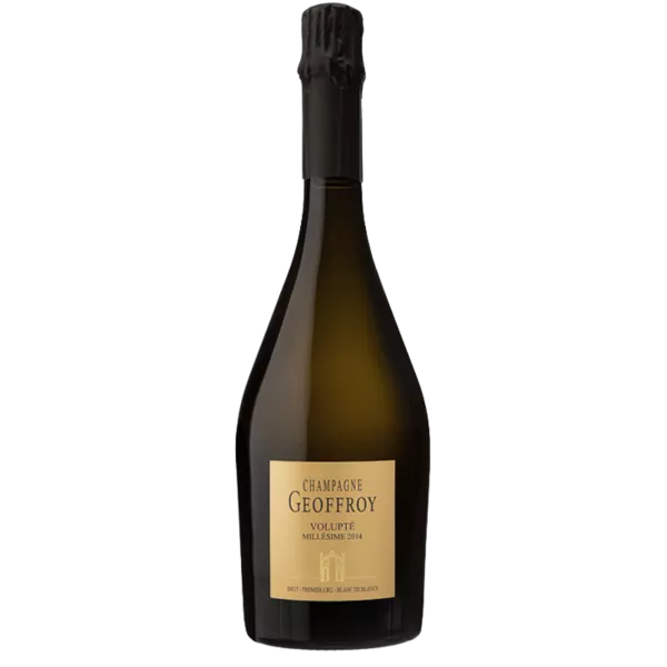 René Geoffroy Volupté 2017 年一级白香槟酒瓶，正面图