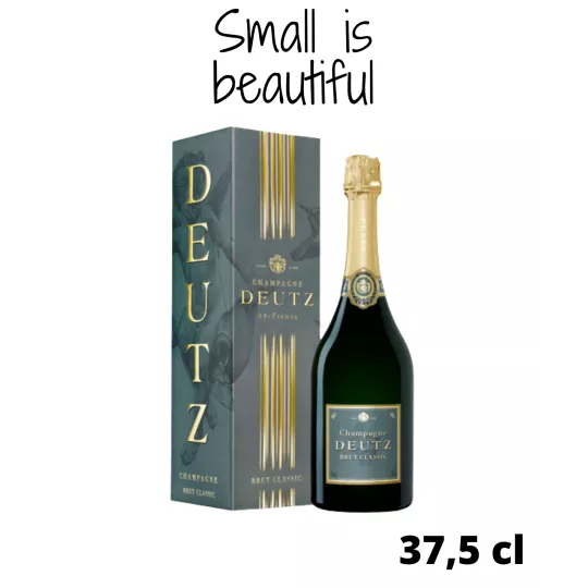 一瓶 37.5 毫升 Deutz Brut Classic 香槟，正面图