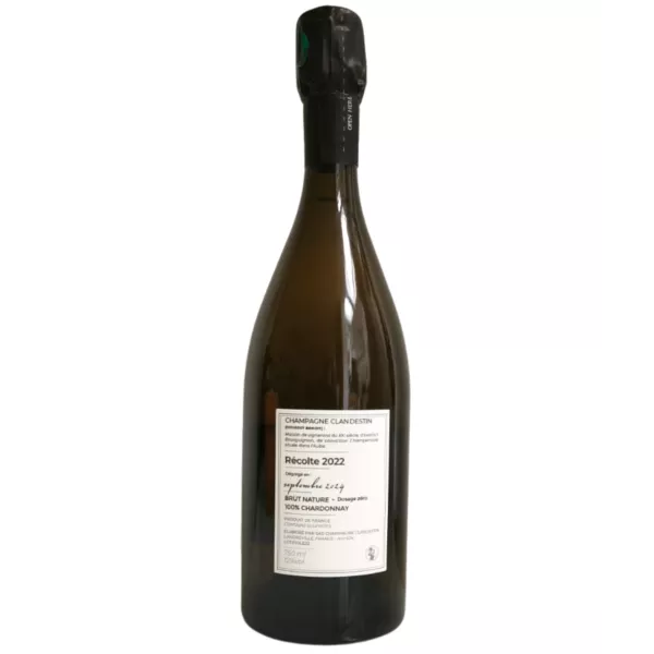 2024年9月出厂的Clandestin Cuvée Fiole 2022香槟的标签