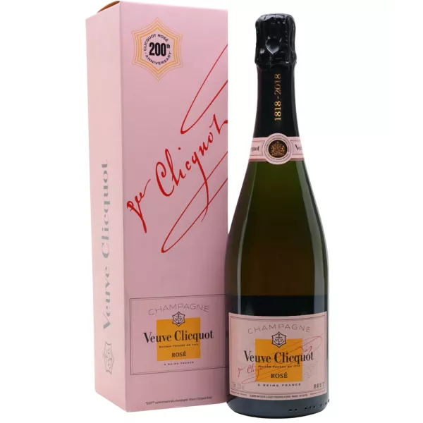 Bottle of Champagne VEUVE CLICQUOT Brut Rosé with case