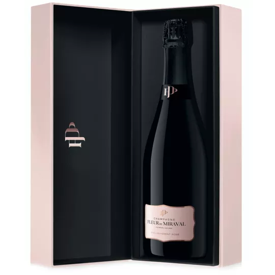 Fleur de Miraval 玫瑰香槟酒瓶，淡粉色，正面图