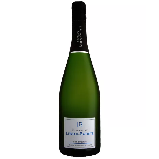 Champagne LEBEAU-BATISTE Brut Tradition - Elegant bottle of sparkling champagne in a refined setting.