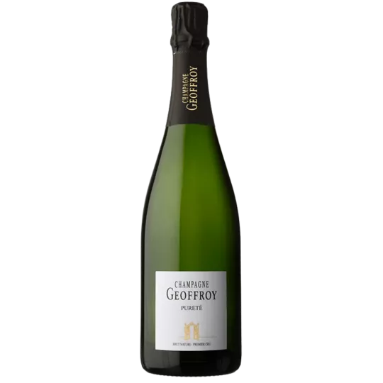 一瓶 René Geoffroy Premier Cru Pureté Extra-Brut Zéro Dosage 香槟，正面图