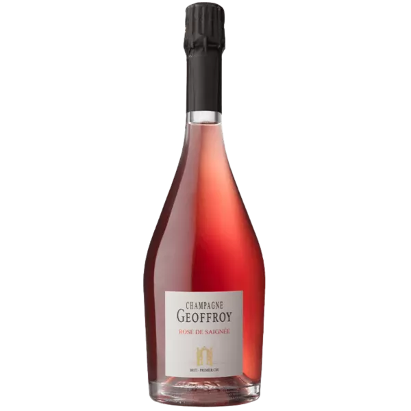 René Geoffroy Premier Cru Rosé de Saignée 桃红香槟酒瓶，正面图